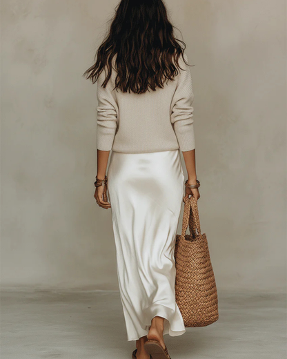 SARINA - SLIP DRESS AND KNITWEAR SET