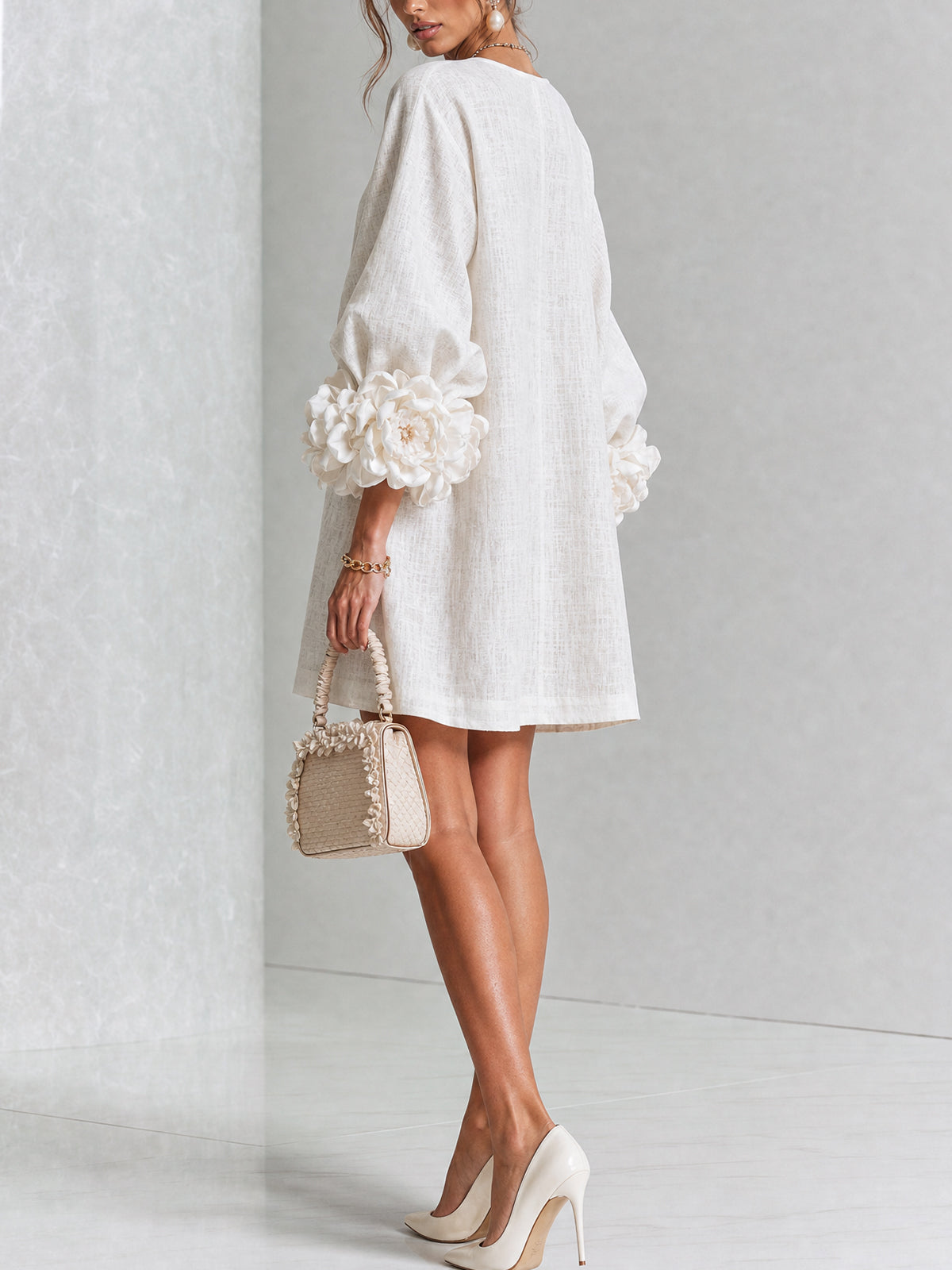 CLAIRE | SHORT LINEN-BLEND DRESS